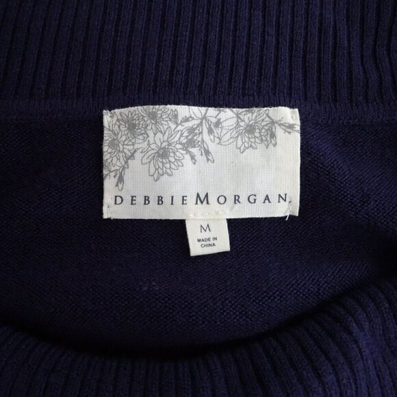 Debbie Morgan Cowl Neck Acrylic Sweater Women Size M Purple 3/4 Sleeve FLAW - Picture 5 of 11